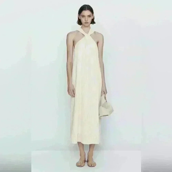 NWT Massimo Dutti Textures Crossover Dress - Picture 2 of 14